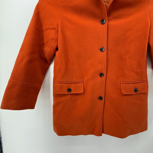 Harve Benard Womens Rust Orange Wool Cashmere Jacket Pea Coat Size 10 Winter - Picture 3 of 11
